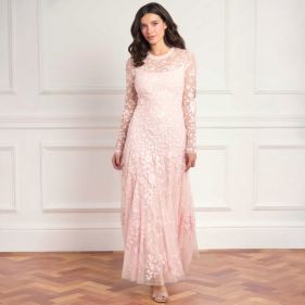 ROSA R NECK ANKLE GOWN  - فستان