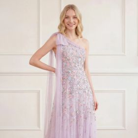 SYLVIA ROSE ONE SHL BOW ANKLE GOWN  - فستان