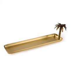 TRAY BRASS 60X15CM PALM ANTIQUE: ZARINA - صينية