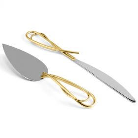 CALLA LILY CAKE KNIFE AND SERVER SET: MICHAEL ARAM - إكسسوارات مطبخ