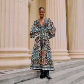 BALAMANA MULTICOLOR MAXI DRESS  - فستان