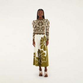 PALERMO GREEN BLOUSE AND SKIRT SET  - مجموعة من الملابس