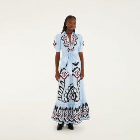 ARTISANAL SHORT SLEEVE MAXI DRESS  - فستان