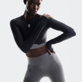 TRAIN LONG SLEEVE CROP - توب