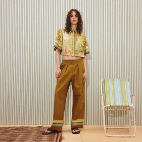 MAXI CROPPED SHIRT AND PANT SET  - مجموعة من الملابس