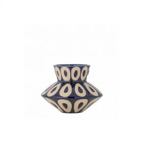 BASHIR VASE BLUE STONEWARE: BLOOMINGVILLE - مزهرية