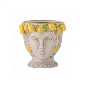 LIMONE FLOWERPOT YELLOW STONEWARE: BLOOMINGVILLE - مزهرية