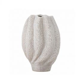 COVE VASE WHITE STONEWARE: BLOOMINGVILLE - مزهرية