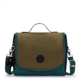 NEW KICHIROU POUCH : KIPLING : BLACK KHAKI BLOCK : OS -ديلسي حقيبة صغيرة محمولة باليد
