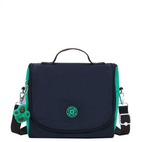 ONGO NEW KICHIROU POUCH : KIPLING : BLUE GREEN BLOCK : OS -ديلسي حقيبة صغيرة محمولة باليد