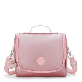 NEW KICHIROU POUCH : KIPLING : BRONZE PINK METALLIC : OS -ديلسي حقيبة صغيرة محمولة باليد