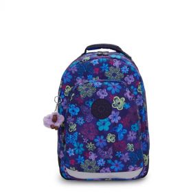 CLASS ROOM BACKPACKS : KIPLING : DARK FLOWER STAMP : OS -شنطة ظهر