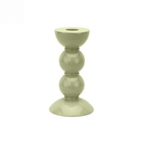 MEDIUM SAGE BOBBIN CANDLESTICK 14CM: ADDISON ROSS - حامل شمع