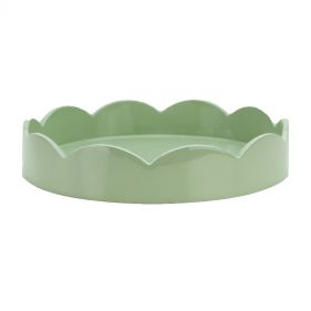 SAGE GREEN SMALL ROUND SCALLOP TRAY 8.5x8.5: ADDISON ROSS - صينية