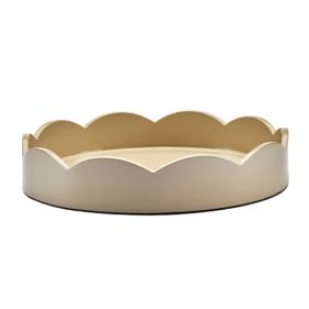 CAPPUCCINO SMALL ROUND SCALLOP TRAY 8.5x8.5: ADDISON ROSS - صينية