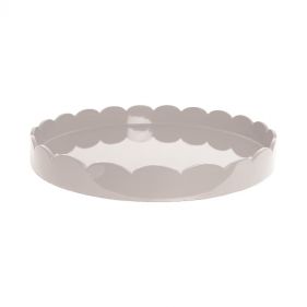 CAPPUCCINO ROUND LARGE LACQUERED SCALLOP TRAY 20x20: ADDISON ROSS - صينية