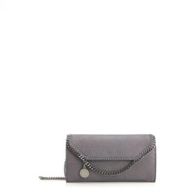FALABELLA CONTINENTAL WALLET WITH CHAIN ECO SHAGGY DEER W/RUTHENIUM CHAIN  - إكسسوارات