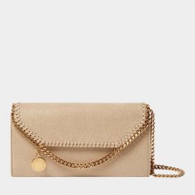 FALABELLA CONTINENTAL WALLET WITH CHAIN ECO SHAGGY DEER W/GOLD CHAIN  - إكسسوارات