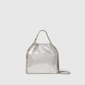 TINY TOTE ECO SHINY DOTTED CHAMOIS W/PALLADIUM COLOR CHAIN  - حقائب يد نسائية 