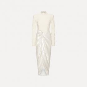 KNOTTED MIDI DRESS  - فستان