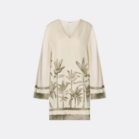 LEONELLA V-NECK TUNIC MINI DRESS  - فستان