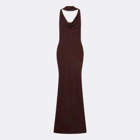 VIDA COWL NECK SCARF MAXI DRESS  - فستان