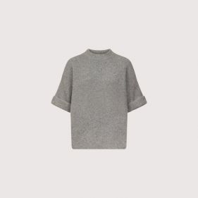 TAMIA ROLLED SHORT SLEEVE TOP  - توب