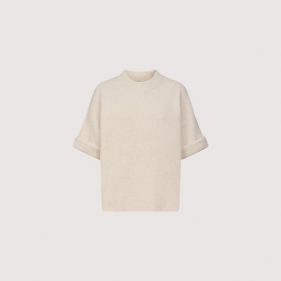 TAMIA ROLLED SHORT SLEEVE TOP  - توب
