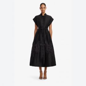 AUBREY APPLIQUE SHIRT MIDI DRESS  - فستان