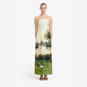AVA JACQUARD BUSTIER MAXI DRESS  - فستان