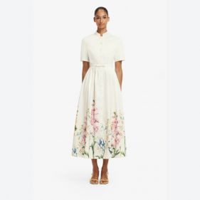 BIANCA SHORT SLEEVE MIDI DRESS  - فستان