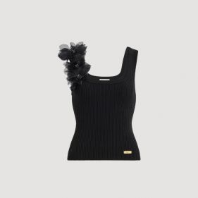 PAMELA FLOWER KNIT TANK  - توب