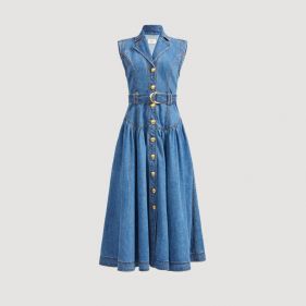 LILIANA DENIM MIDI DRESS  - فستان